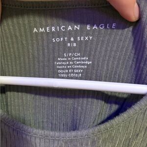 American Eagle Outfitters Ribbed Tee in Gray